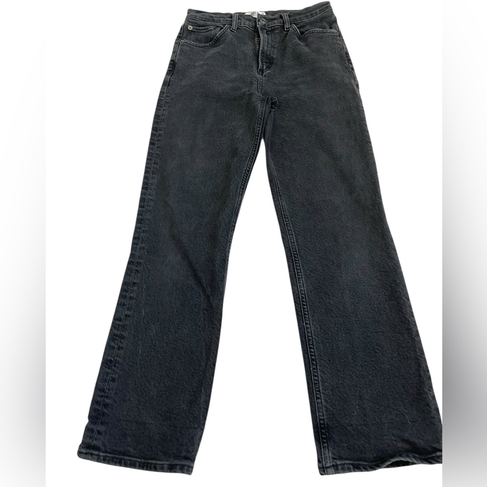 Agolde Straight Leg Jeans in Washed Black